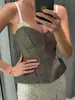 2026 Novo Estilo Quente Renda Francesa Espinha de Peixe Cadarço Decote Baixo Top para Mulheres Verão Estilo Spicy Girl Puro Desejo Roupa Externa Camisola Regata