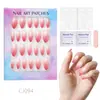 24 Peças de Unhas Postiças Usáveis para Adultos Produtos Acabados Transfronteiriços Patches de Manicure de Alta Qualidade Manicure Amêndoa Removível Atacado