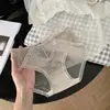 Braguitas de Malla con Lunares, Encaje y Lazo de Satén para Mujer 10A, Entrepierna Antibacteriana, de Cintura Media, Talle Alto, Estilo Hipster