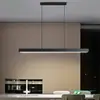 Luminária pendente LED para restaurante, luminária moderna minimalista, luz linear de espectro completo para proteção ocular, luminária pendente nórdica para balcão de bar sala de jantar