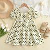 Vestido Floral para Niñas Verano Nuevo Vestido de Princesa Coreano Estampado Love Casual al Mayoreo