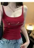 Top de tirantes blanco ajustable con almohadillas en el pecho, adecuado para usar como prenda exterior, sexy y seductor, corte ajustado, versátil, camisola de verano para mujer