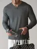 Camiseta Casual de Manga Corta con Cuello en V Estilo Americano de Lyocell, Semiabierta, para Hombre, Nuevo Modelo Primavera 2026, Top Casual Suave y Amigable con la Piel