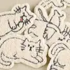 Original Nuevo Dibujo Animado Lindo Bordado de Toalla Gatito Beige Estilo Autoadhesivo Adecuado para Parche de Bordado para Carcasa de Teléfono DIY