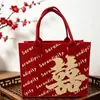 Bolsas de feltro prontas para presentes para casamentos, bolsas para celebração de aniversário com os caracteres "Shou" e "Fu", bolsas de feltro para lojas de casamento