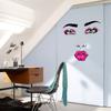 SK36002 mujer labios rojos moda personalidad sala de estar dormitorio mesita de noche pegatinas impermeables pegatinas de pared venta al por mayor de fábrica