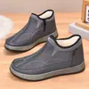 Botas de Algodón del Viejo Pekín, Casuales, Forradas de Felpa, Engrosadas, Cálidas, para Hombre, Estilo Slip-On con Cremallera, Zapatos de Algodón Transfronterizos