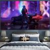 Cyberpunk cyberpunk 2077 fondo tela colgante bar ins decoración escena nocturna póster dormitorio tapiz pintura mural