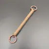 Soporte para Tarjeta de Teléfono Móvil con Anillo de Resorte de Doble Broche Pintado en Spray, Cordón Anti-Pérdida, Cadena de Resorte de Plástico Telescópica, Llavero de Color Caramelo