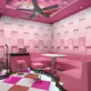 Mural geométrico 3D Rosa Nórdico Gradiente a cuadros papel tapiz salón de belleza tienda de ropa tienda de uñas fondo de papel tapiz