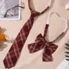 Jk Corbata Pequeña Negra Estilo Universitario para Mujer Uniforme Pajarita a Cuadros Sin Corbata Accesorios para Camisa Decorativo Niña