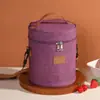 Lonchera Térmica Cilíndrica Bolsa para Paletas de Hielo Tamaño Grande Papel de Aluminio Espesado Bolsa Bento Portador de Comida para Estudiantes y Trabajo Paquete de Hielo de Mano