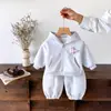 Conjunto Infantil Outono Novo Estilo Moda Bebê Menina Recém-Nascido Primavera Outono Dividido Um Ano Criança Conjunto de Duas Peças Tendência