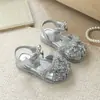 Diadema con Lazo de Lentejuelas Sandalias para Niña Pequeña 2026 Verano Nuevo Suela Suave Transpirables Estilo Princesa Zapatos de Playa