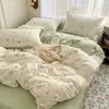Atacado Novo Conjunto de Quatro Peças de Gaze de Camada Dupla com Sensação de Nuvem Estilo Ins Conjunto de Três Peças para Dormitório de Estudante Lençol de Cama Lençol com Elástico Capa de Edredom