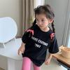 2026 Nuevo Estilo Verano Camiseta Casual Simple con Letra para Niñas Manga Corta Atuendo de Primavera Versátil Cómodo Holgado Top Interior