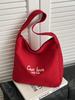 Bolsa de Tela Versátil Coreana para Mujer 2025 Nueva Casual con Letras Gran Capacidad Bolso de Hombro Cruzado Bolso Tote Bolso Simple para Mujer