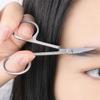 Tijeras afiladas para cejas Tijeras de acero inoxidable Maquillaje Recorte de cejas Tijeras para vello nasal Hogar Multifuncionales Punta curva Tijeras pequeñas