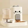Tigela para gato tigela de comida para gato tigela dupla de comida para gato comedouro automático de água potável tigela para cachorro proteção integrada cervical suprimentos para animais de estimação