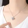 Jin Jiahua Japonés y Coreano azul colgante de tres corazones moda femenina creativa Diamante incrustado LOVE collar clavícula entrega de una sola pieza