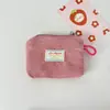 Nova Carteira de Moedas em Veludo Cotele Cor Sólida Bolsa de Mão Portátil Simples Grande Capacidade Bolsa de Maquiagem Bolsa para Guardar Batom