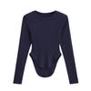 Top de roupa de ioga feminino Pilates gola redonda pequena manga longa primavera e verão barra curva vento puro anti cintura camiseta manga longa