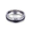 Venta Directa del Fabricante de Joyería de Acero de Titanio Moda Europea y Americana Anillo Personalizado de Acero Inoxidable Azul Incrustado con Diamantes Anillo de Pareja