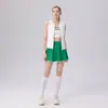 Chaleco Deportivo de Estilo Nuevo Perforado con Cuello Alto de Cremallera Completa sin Mangas Elástico Chaleco para Correr Ropa de Yoga Ropa Deportiva Absorbente de Sudor para Fitness