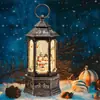 Linterna de Viento Navideña Estilo Europeo Velas Decoración para Dormitorio Comedor Adornos Atmósfera Luces LED