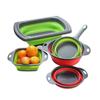 Cesta de drenaje plegable retráctil grande con asa, cesta cuadrada para escurrir, cesta redonda para lavar verduras y arroz, venta al por mayor RS-4863