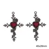 Nuevos Accesorios Estilo Oscuro Estilo Europeo Mariposa Color Acero Marrón Cruz Colgante Dijes Pulsera de Cuentas DIY Collar