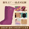 Rodillera de moxibustión con calefacción eléctrica con lana de moxa para terapia de calor, soporte para rodilla y pierna, botas largas para articulación del tobillo, dispositivo calentador de pies