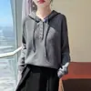 2026 Novo Suéter de Tricô com Capuz Feminino Solto Emagrecedor com Cordão Hoodie Versátil para o Dia a Dia Camada Base Top Rejuvenescedor