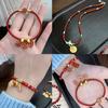 Pingente de Gota de Óleo Dourado Auspicioso de Ano Novo Acessórios DIY Feitos à Mão Pulseira Caifu Dança do Leão Acessórios para Pulseira Colar