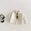 Nova coleção de primavera para meninos: Camisa de manga comprida estilo coreano, top com estampa de carro de desenho animado para primavera/outono, camiseta de listras para bebês meninos