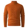 Suéter de cuello alto grueso para otoño e invierno, top de punto de moda con patrón de trenzas, jersey cálido y transpirable, camiseta básica cómoda