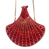 Bolso de Mano Abanico Transfronterizo con Pedrería Bolso de Noche de Alta Gama para Banquetes, Fiestas y Reuniones Anuales