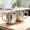 Copo de água de aço inoxidável, copo para escovar os dentes, copo para enxaguar a boca, caneca de chá, xícara de chá, copo para beber, copo de estudante para crianças do jardim de infância