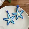 Brincos de Ráfia Gota d'Água Agulha de Aço para Férias na Praia, Brincos de Franja Modernos e Versáteis, Acessórios de Orelha Simples Retrô