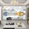 Parede de fundo de TV da sala de estar papel de parede minimalista moderno de alce 8b parede de fundo de TV estilo chinês novo parede de fundo de paisagem