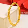 Nuevo brazalete de brocado florido color oro arena push-pull color oro brazalete sólido de ratán de acacia joyería de oro de estaño ajustable venta al por mayor