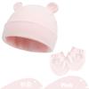 Explosões da Amazon luvas de recém-nascido chapéu conjunto de duas peças bebê quente cashmere acolchoado touca fetal luvas terno