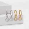 Brincos Europeus e Americanos Transfronteiriços em Prata de Lei S925 Simples com Microincrustação de Zircônia Moda High-end Design de Nicho Joias Femininas