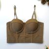 Sujetador deportivo popular transfronterizo, elástico, con hermosa espalda, copa fija todo en uno, celebridad de Internet, camisola con diseño de espina de pescado para mujer, delgada