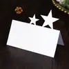 Cartões Pequenos Manuscritos Vazados Transfronteiriços Estrela de Cinco Pontas Cortada a Laser Cartões de Lugar 3D Cartões de Nome de Mesa para Feriados Zhejiang Em Estoque