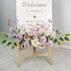 Celebración de Boda Banquete de Compromiso Letrero de Bienvenida Tablero KT Decoración Floral Artificial Arreglo de Flores Artificiales Ceremonia de Entrega Ambiente
