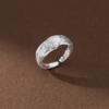 Anillo Nalan de Plata Esterlina S925 Simple Cepillado de Cara Ancha Estilo Ins Joyería con Sensación de Diseño Fresco para Mujer R01517
