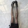 Medias de red japonesas JK para mujer, con lazo Lolita, blancas, sexys y huecas.