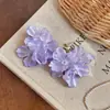 Pendientes de Flor de Tela Estilo Coreano con Aguja de Plata, Estilo Dulce y Fresco, Lujo Ligero, Sensación de Alta Gama, Diseño Único
