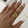 Set de Anillos Retro Europeos de Piedra Natural Malaquita Amatista Girasol Acero Inoxidable Chapado en Oro Anillos Apilables para Mujer